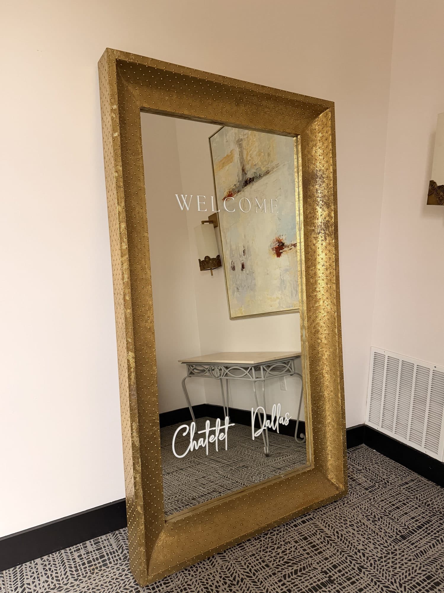 Gilded mirror in the Chatelet bridal suite